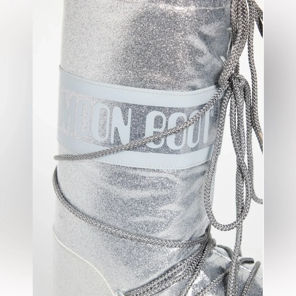 Moon Boot Icon Silver Glitter Boots Brand New! Size 35 - 38 - Picture 4 of 11